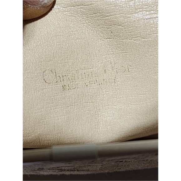 Authentic Christian Dior Vintage Trotter Canvas Chain Shoulder Bag Beige/Cream - Picture 13 of 14